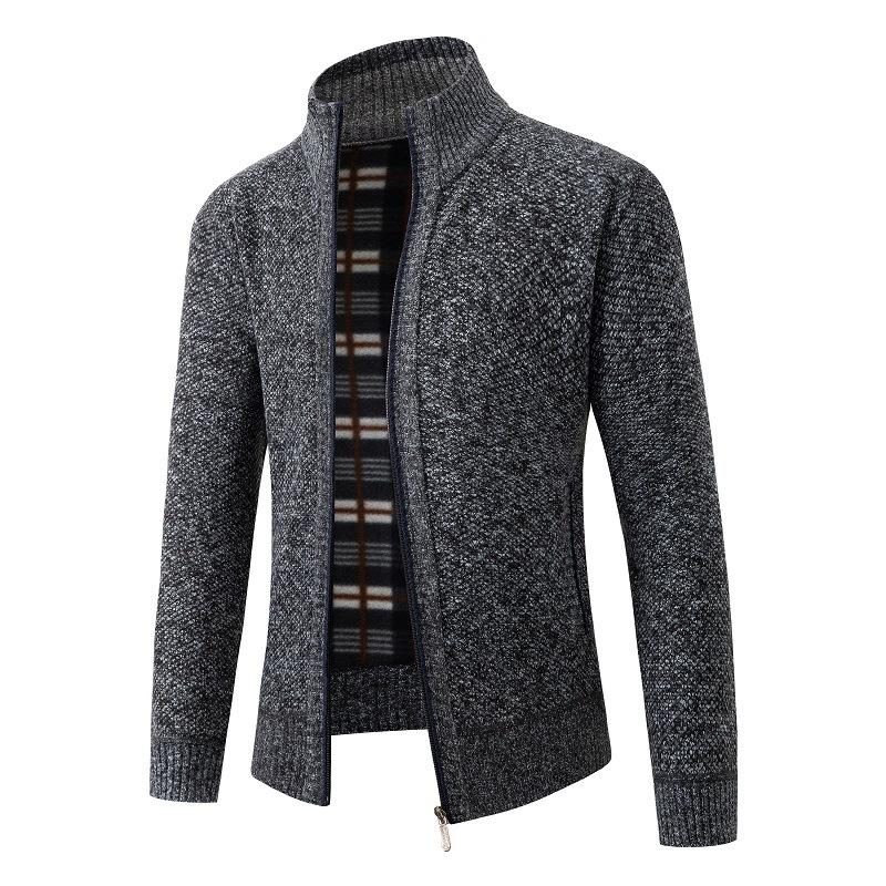 Autumn and Winter Men's Thickened Zipper Cardigan Loose Casual Men's Sweater Jacket