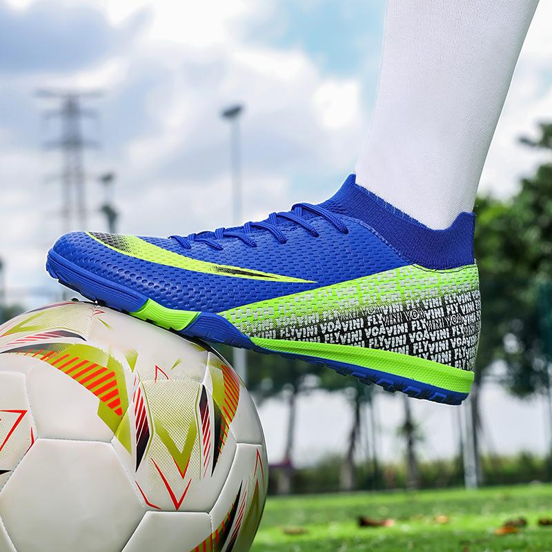 Men Football Boots Professional Society Futsal Soccer Shoes Training Booties Comfortable Resistant Unisex TF Sneaker