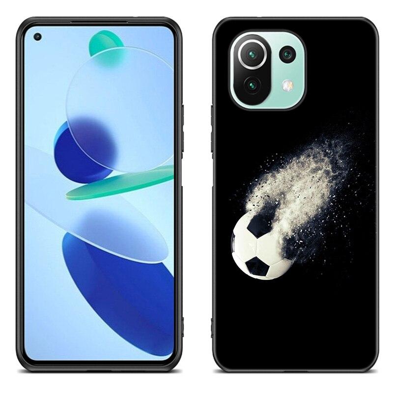 

Чехол с футбольным мячом Fire Football для Xiaomi Mi 11 Lite NE 11i 10T 11T Pro A2 A3 Lite POCO F3 M3 M4 C31 X3 Pro NFC GT, черный чехол Xiaomi POCO X3 NFC