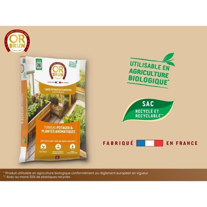 Terreau potager &amp; Plantes aromatiques - OR BRUN - OBRTARO6U - 6L - Croissance rapide