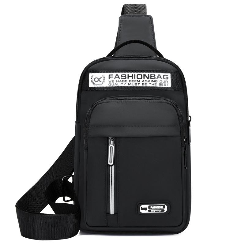 Geantă de piept pentru bărbați, simplă, de mare capacitate, de călătorie în aer liber, geantă de umăr, modă casual, geantă de piept multifuncțională