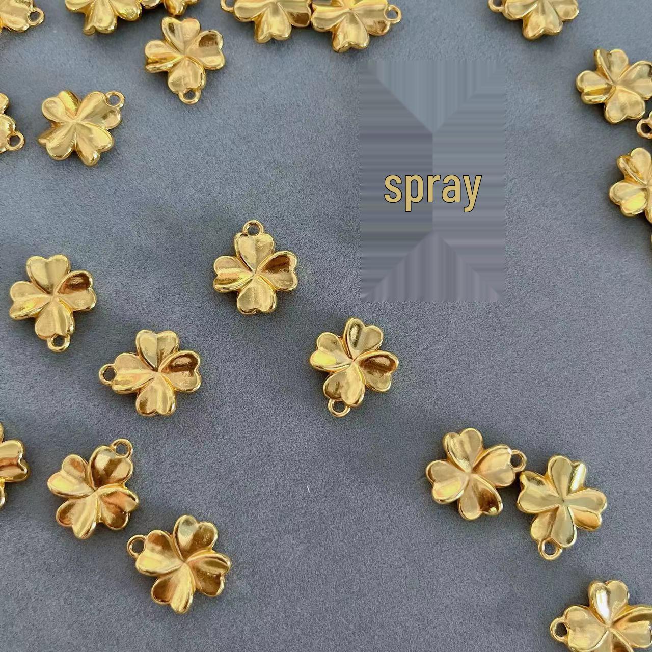 

Alloy Four-Leaf Clover Fu Character Pendant Necklace and Bracelet DIY Kit