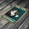 Metal Wall Art Cat in Tuxedo Are You Pooping Sign for Bathroom Toilet Decor