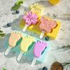 Molde de Silicona de Dibujos Animados Vaca Hielo Pata de Gato Mariposa Crema Con Tapa Flor Paleta Bandeja Cubitos de Hielo Molde Queso Regalo Gadgets de Cocina
