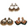 Rhinestone Tassel Water Droplet Earrings Beaded Tassel Exaggerated Tassel Earrings  Women