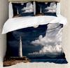 Lighthouse Bedding Set For Bedroom Bed Home Nostalgic Watercolors with Gull Ancient Anchor Duvet Cover Quilt Cover Pillowcase