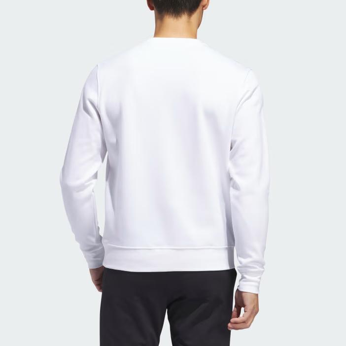 Adidas Simple Round Neck Sports Embroidered Pullover Sweatshirt Men Sweatshirt White IU4517
