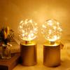 US Free Shipping Set of 2 Small Vintage Desk Lamp Wireless LED Nightstand Lamp Bulb for Home Lighting Decor