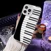 Music Piano Keyboard Phone Case For iPhone 16 15 14 13 12 11 Pro Max White Matte Laser Metallic Aurora Funda