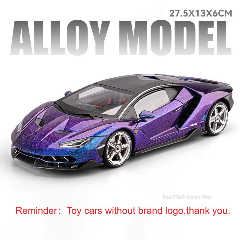 1:18 Scale Lambor LP770 Car Model Toy Metal Die-cast Shock Absorption Vehicles Sound Light Supercar Models Gifts for Children