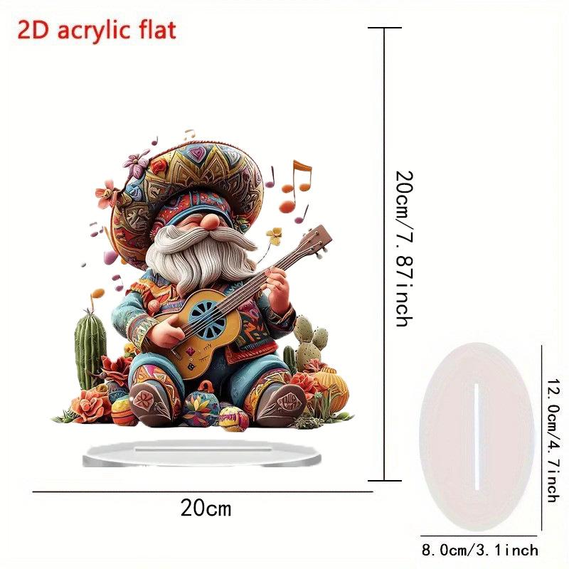 Bohemian Tree Spirit Musician Acrylic Statue - 7.9" Desktop Decor