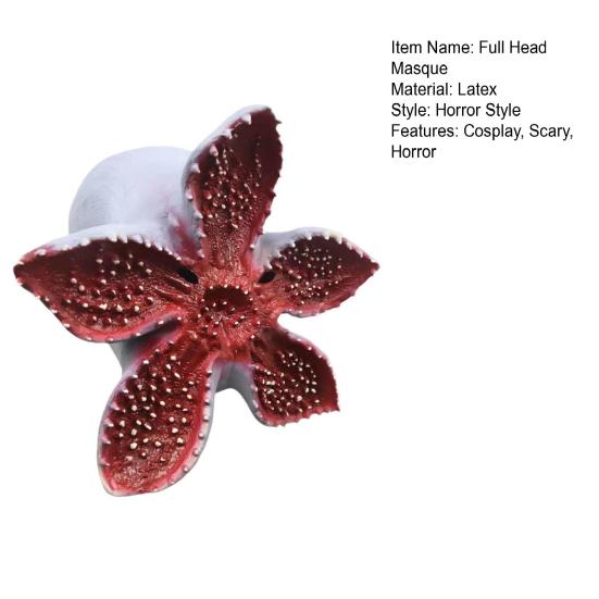 Skrämmande köttätande blomma mask Krypande helmask i latex för Halloween Maskerad Cosplay Fest Kostym