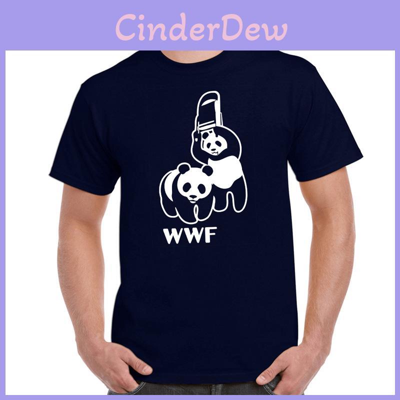 Neues Mode Herren WWF Panda T-Shirt Lustiger Humor Rundhals Kurzarm T-Shirt