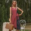 YYFS Women's Fashion Summer Spring Sleeveless O-Neck High Waist Casual Dresses