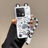 KEYSION Cute Ear Cartoon Case for Redmi Note 13 Pro 5G with Lanyard Soft Silicone+PC Shockproof Phone Cover for Xiaomi POCO X6 5G