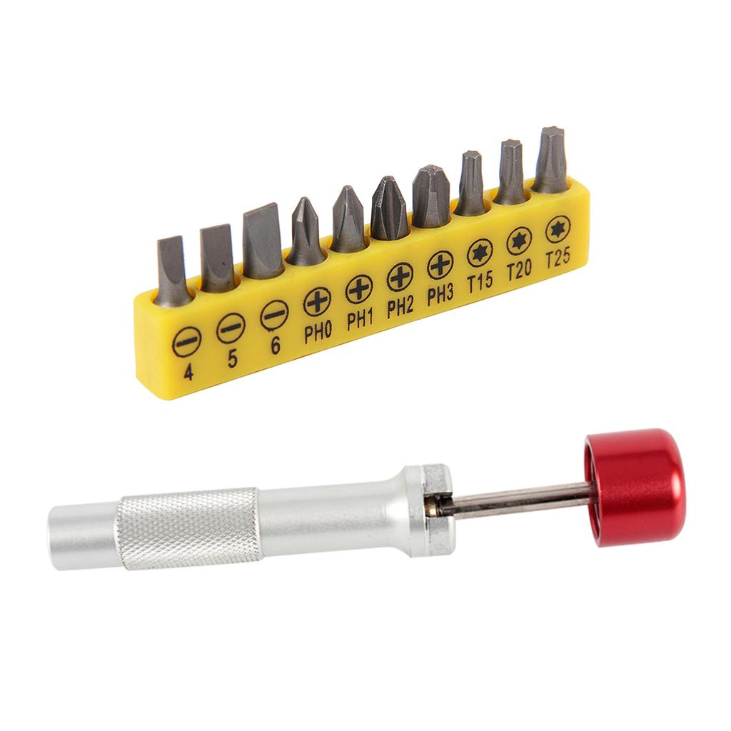 Multifunctional Screwdriver Set (10 Bit And 1Screwdriver Handle) 4/5/6/PH0/PH1/PH2/3/T15/20/25 180 DegreeRotary