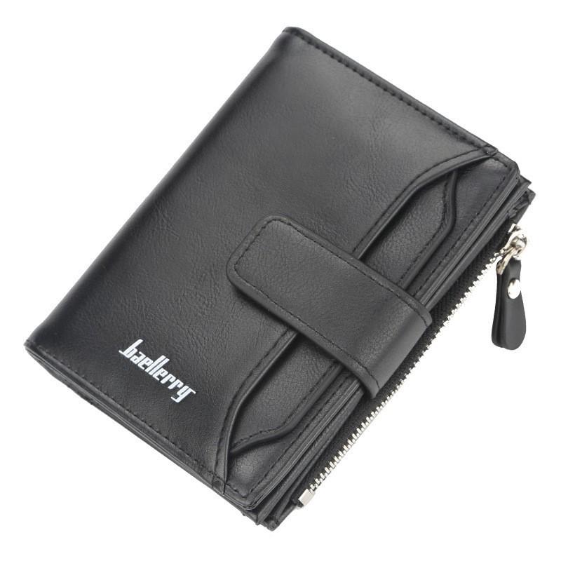 Wallet Men's Retro European American Three Fold Short Style With Multiple Card Slots Zipper Buckle High-end Small