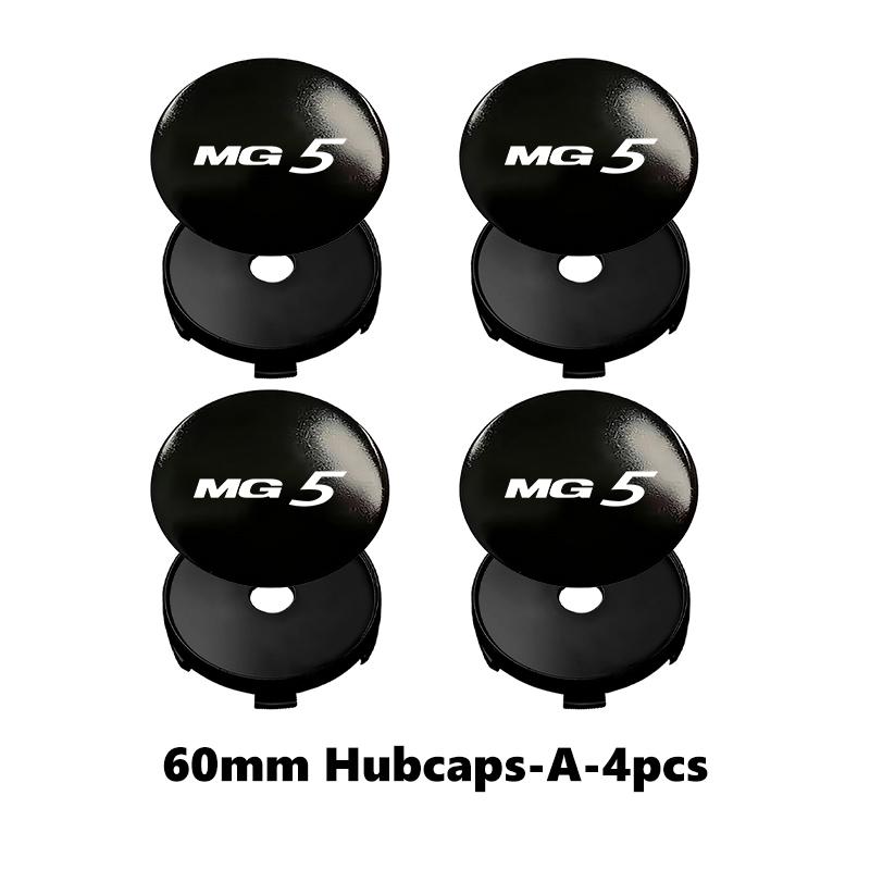 For MG 4pcs 56/60mm Car Wheel Center Cover Sticker Tire Hub Cap Badge Covers 7 6 5 ZS 4 EV ONE Cyberster HS 3 EZS GT bso1