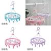 Durable Plastic Circular Hanging Drying Rack With 20 Clips For Socks Underwear Dorm Use