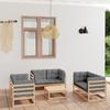 Day and Night - Day and Night Garden Furniture Set 7 Pieces and Cushions Solid Pine Wood