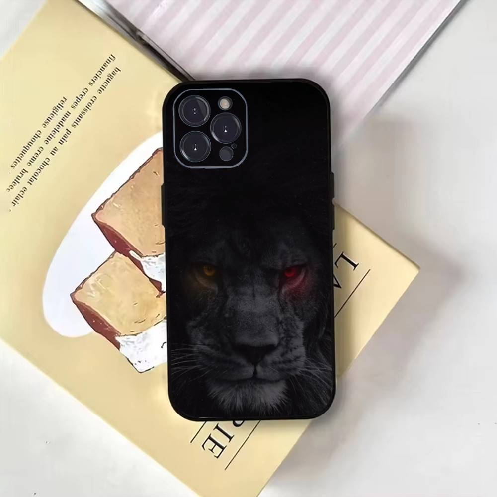 

Cool king lion fashion pattern design Phone Case For iPhone17,16,15,14,13,12,11 Plus,Pro Max,Soft Black Cover iPhone14Pro
