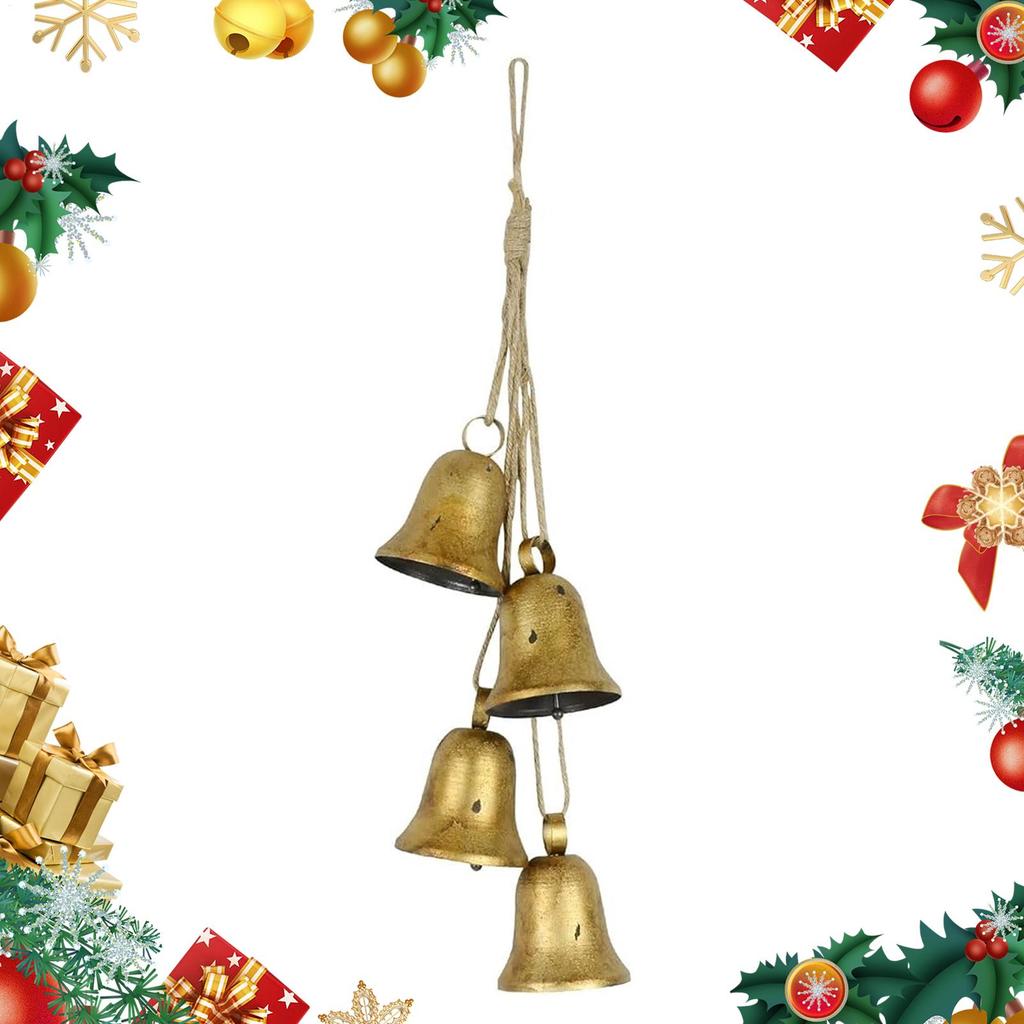 Decorative Bells Handmade Cow Bells For Christmas Weatherproof Gold Cow Chime For Dining Entryway Window Bedroom Door Living