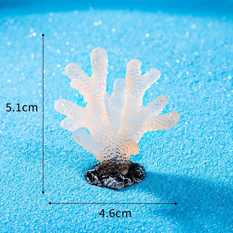 2pcs Luminous Coral Micro Landscape Artificial Coral Resin Ornaments For Fish Tank Aquarium Accessories Decorations Home Decoration
