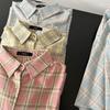 Women's American Retro Plaid Long-Sleeve Cotton-Linen Shirt Jacket