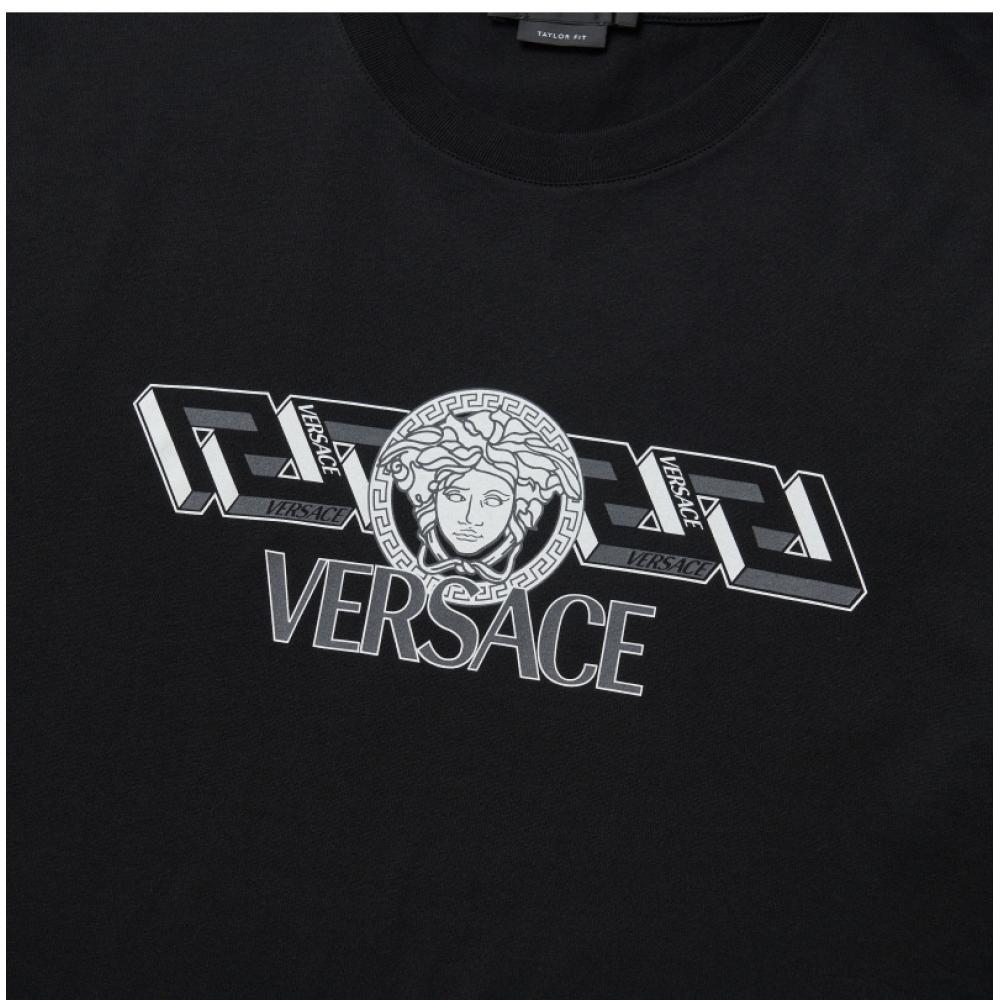 VerSace 1008461 1a06051 1b000 Greca Logo Men S Short Sleeve Tee