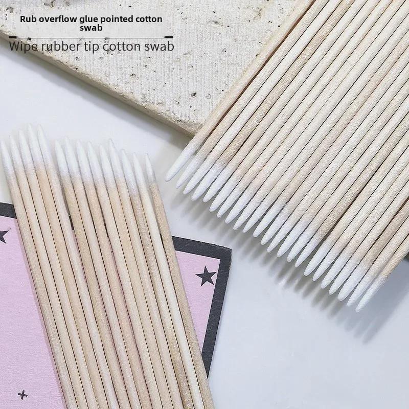 Ultra-Fine Disposable Cotton Swabs for Nail Art – Precision Pointed for Cleaning Nail Grooves