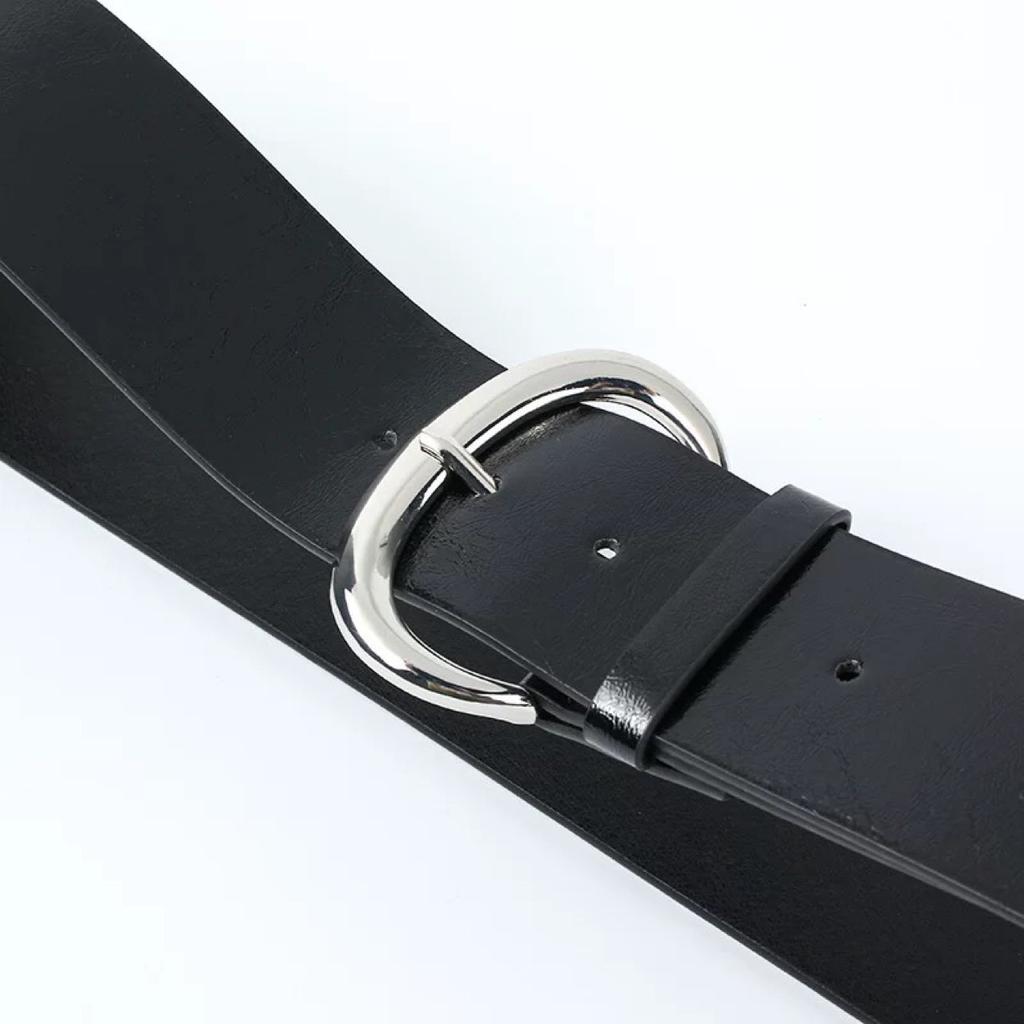New European and American High-end Decorative Versatile Jeans Women's Belt Simple Pin Buckle Fashionable Wide Women's Belt