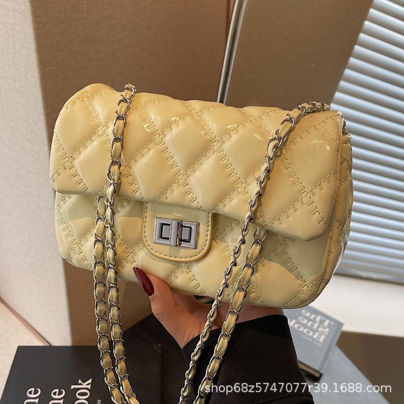 Gentle Texture Lock Temperament Chain Small Bag Women's 2025 Spring New Versatile AINS Crossbody Bag Small Square Bag