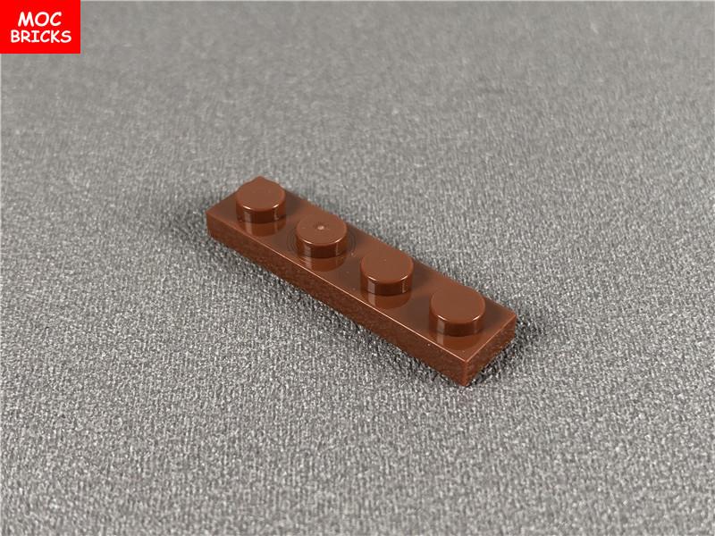 Non-Toxic 100Pcs/Lot Moc Bricks Plate 1X4 3710 Diy Assembled Particles Building Blocks Educational Figures Kids Toys