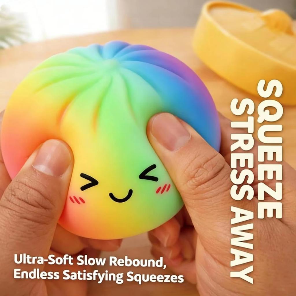 Colorful Dumpling Stress Balls Reusable Low Rebound Decompression Toys Unique Ideas Dough Ball Squishes For Anxiety Relief
