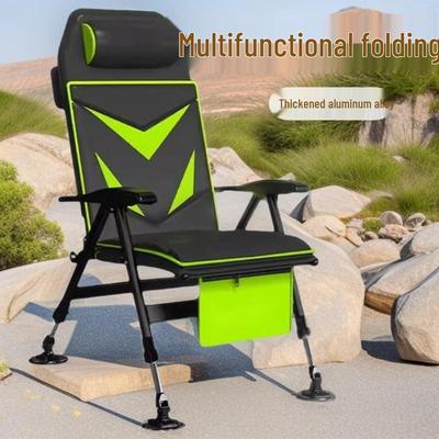 Multi-functional European-Style Portable Reclining Fishing Chair for Multi-terrain Use