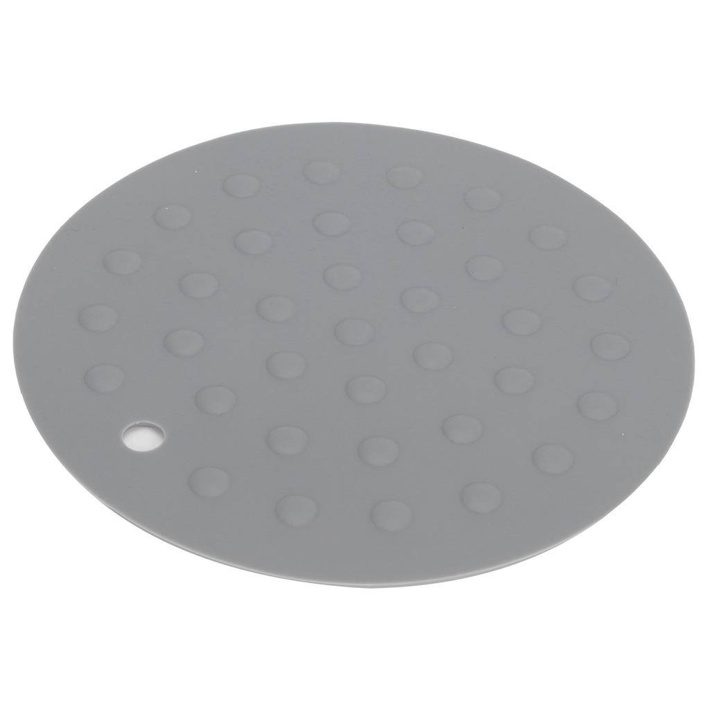 Round Shape Silicone Pad Kitchen AntiScald Insulation Dish Placemat for Kitchen Home(Dark Gray )