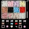 12Grids/Box Mixed Resin Bowknot Nail Art Decorations 3D Charms Kawaii Colorful Bow  Diy Manicure Tools Parts