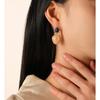 Elegant French Retro Geometric Natural Stone Earrings with 925 Silver Needle