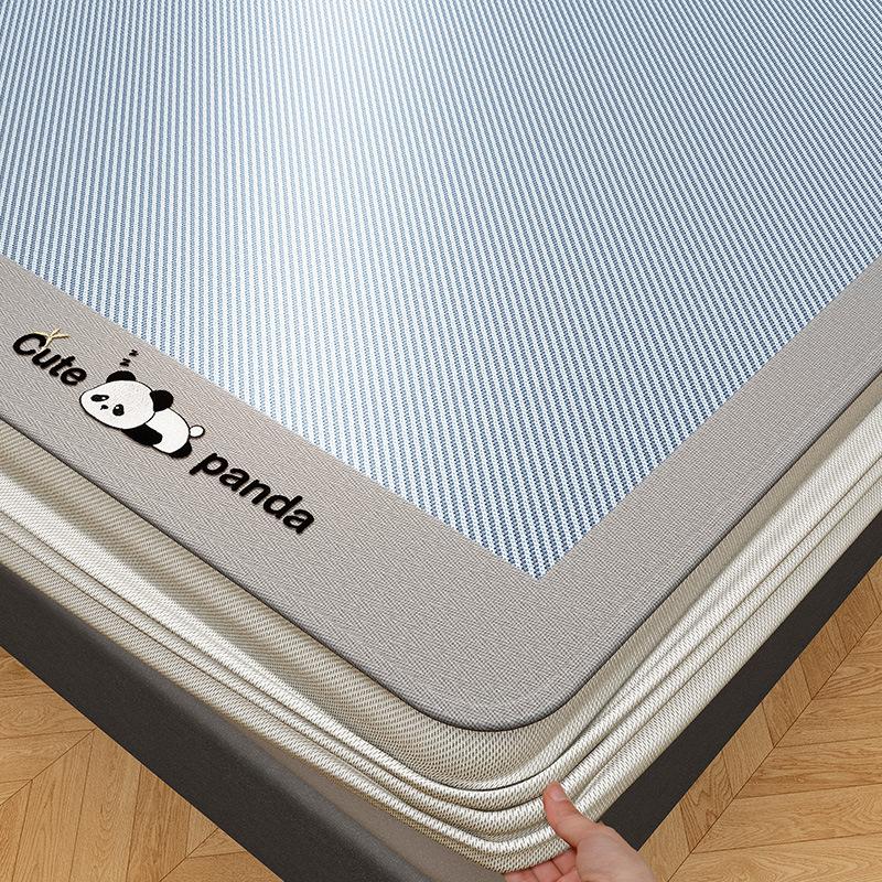Machine Washable 3-Piece Ice Silk Cooling Mat Set with 2 Pillowcases, Breathable Summer Bed Sheet for Home Dorm, Soft Fitted Sheet