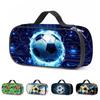 Astuccio Calcio Grande Capacità Resistente agli Schizzi Doppia Cerniera Borsa Portapenne Portatile con Tasca a Rete Organizer Cancelleria Cartone Animato Ragazzi