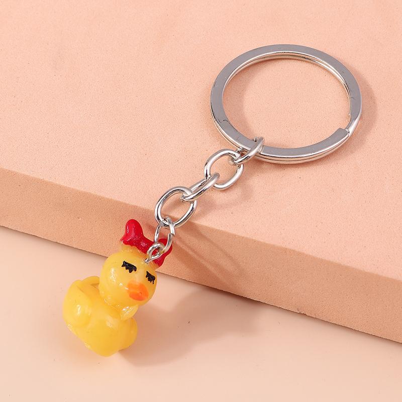 Cute Resin Cartoon 3D Elephant Keychain Animal Keyrings Pendants for Car Key Holder Handbag Decor Jewelry Gifts