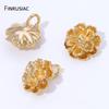 14K Gold Plated Brass Flower Shape Charms Pendant For Jewelry,Blooming Floral Charms For DIY Bracelet Earrings Accessories