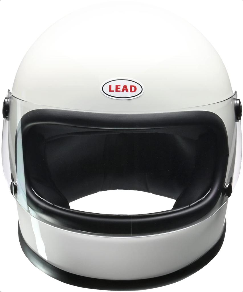 LEAD Full Face Motorcycle One Size Fits Most RX-200R Helmet, White, (Under 57-60cm)