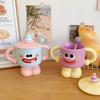 Mug With Lid Spoon Cute Cup Ceramic Strange Water Cup Couple Give Girl Birthday Gift Souvenir