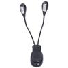 LED Book Light Eye Protecting 360 Degrees  Rotatable White Light Double Pole 4 Lamp Beads Reading Lamp with Clip for