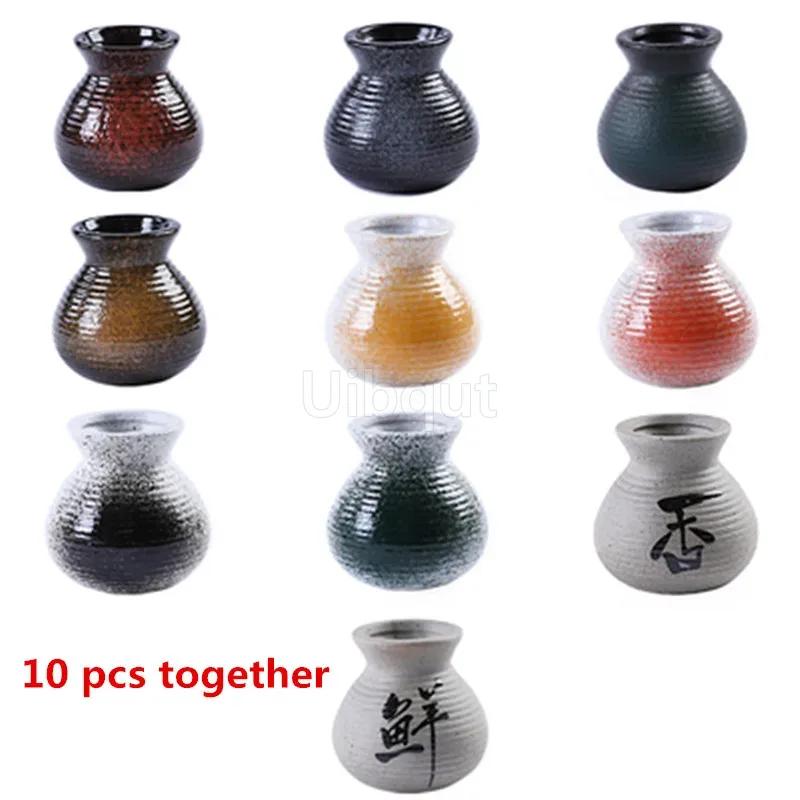 Sushi Shop Sashimi Plate Decoration Ceramic Small Bottle Dry Ice Japanese Kitchen Tableware Restaurant Toothpick Holder Storage