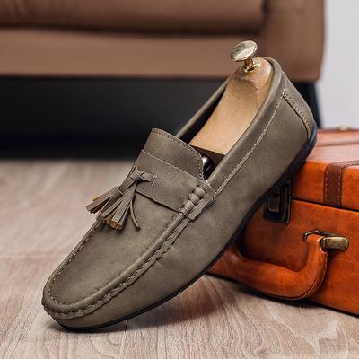 Zapatos Doudou para Hombre Zapatos Casuales Individuales para Hombre Zapatos de Cuero Zapatos de Hombre de Caña Baja con Borlas Recogepies Tendencia Zapatos de Conducción de un Pedal Zapatos de Hombre