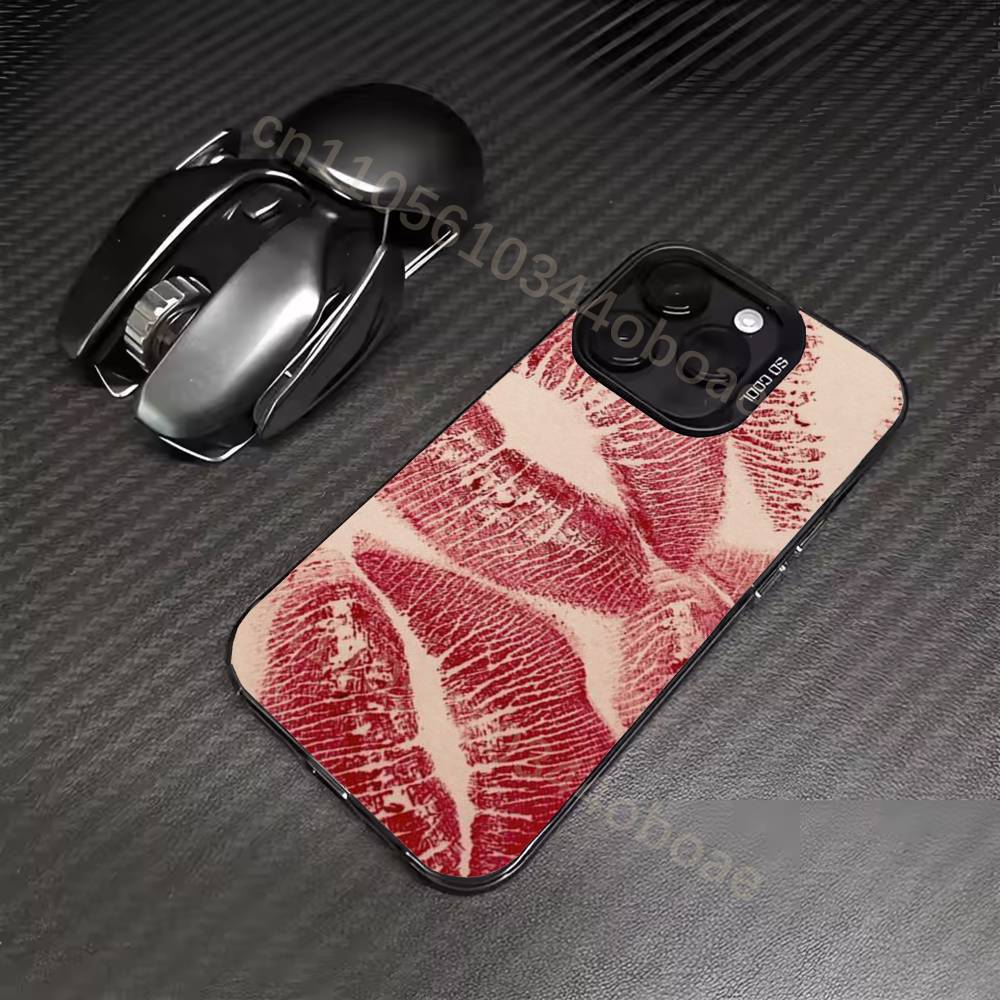 Red Lip  Phone Case For iPhone 17,16,15,14,13,12,11,Pro,MAX,Plus TPU Soft To Skin-friendly Cover