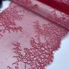 3m x 23cm French Chantilly Lace, Non-stretch Dark Red Eyelash Lace Fabric for Bra, Underwear, Lingerie, Dress, Garment, Sewing &  Crafting