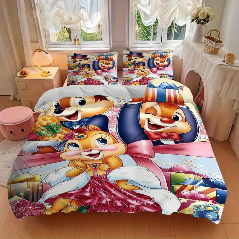 3pcs Chip 'n' Dale Bedding Set Includes Quilt Cover and Pillowcases, Suitable for All Seasons S017